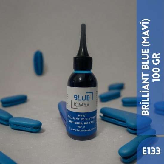 Mavi Sıvı Gıda Boyası Su bazlı Likit Brilliant Blue E133